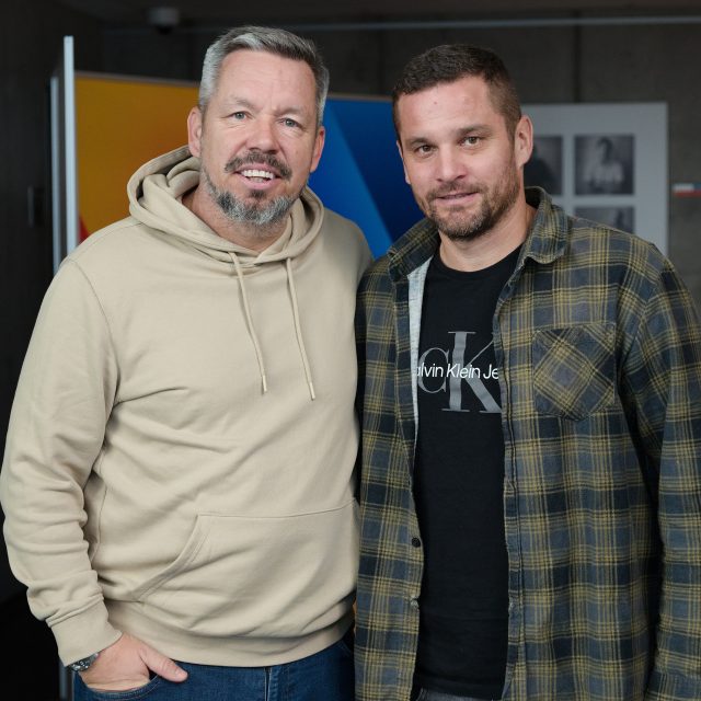 Fotbalista Ladislav Volešák a moderátor Pavel Horváth | foto: Anna Rychnovská,  Český rozhlas