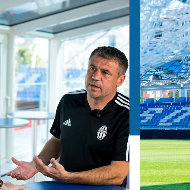 Martin Minha se dívá na vodárenskou věž,  která je výraznou dominantou Střeleckého ostrova. | foto: David Všetička,  Český rozhlas