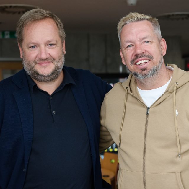 Hráčský agent Jiří Müller a moderátor Pavel Horváth | foto: Anna Rychnovská,  Český rozhlas