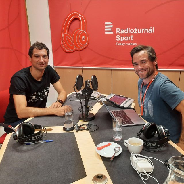 Mnohonásobný mistr České republiky v kordu Jiří Beran byl hostem talkshow Na férovku s Vavřincem Hradilkem | foto: Anna Duchková,  Český rozhlas,  Český rozhlas