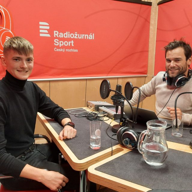 Moderní pětibojař Filip Houška hostem Vavřince Hradilka na Radiožurnálu Sport | foto: Anna Duchková,  Český rozhlas