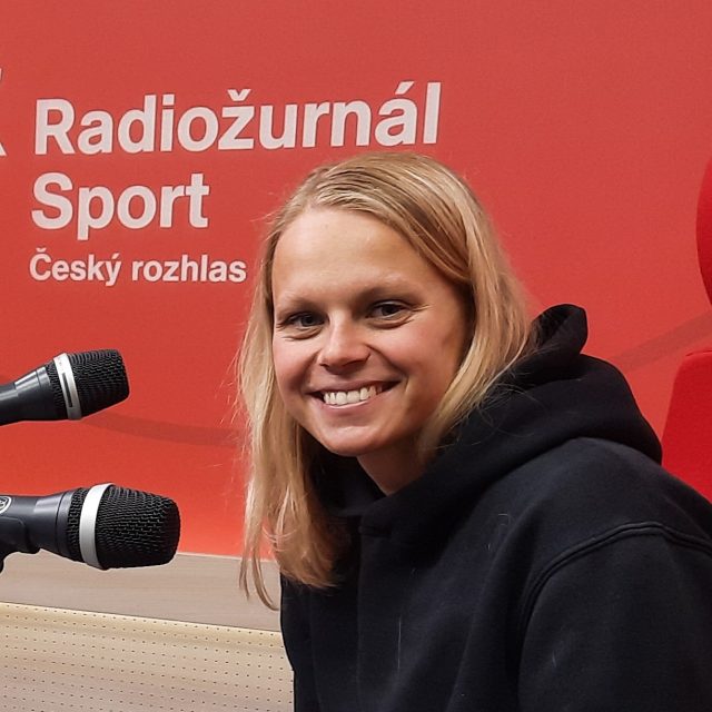 Plavkyně Kristýna Horská v pořadu Na síti | foto: Anna Duchková,  Český rozhlas