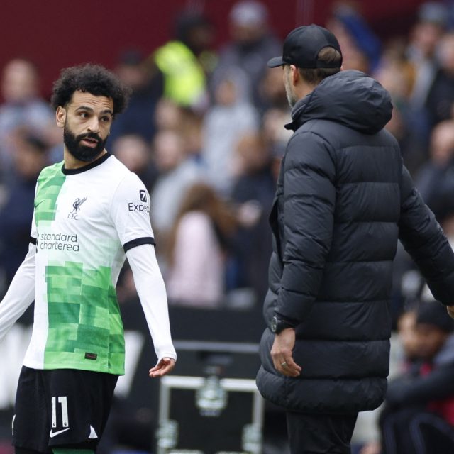 Fotbalista Mohamed Salah a trenér Liverpoolu Jürgen Klopp | foto: Reuters