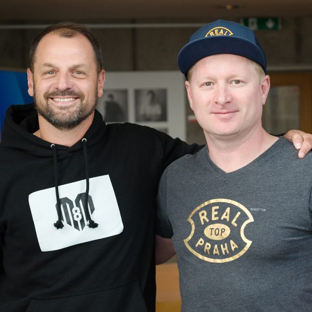 Fotbalista Marek Matějovský a moderátor Ladislav Hampl | foto: Anna Rychnovská,  Český rozhlas