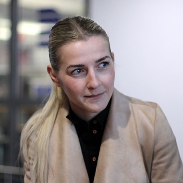 Fabiana Bytyqi,  profesionální boxerka,  mistryně světa organizace WBC v lehké minimuší váze | foto: Anna Duchková,  Český rozhlas