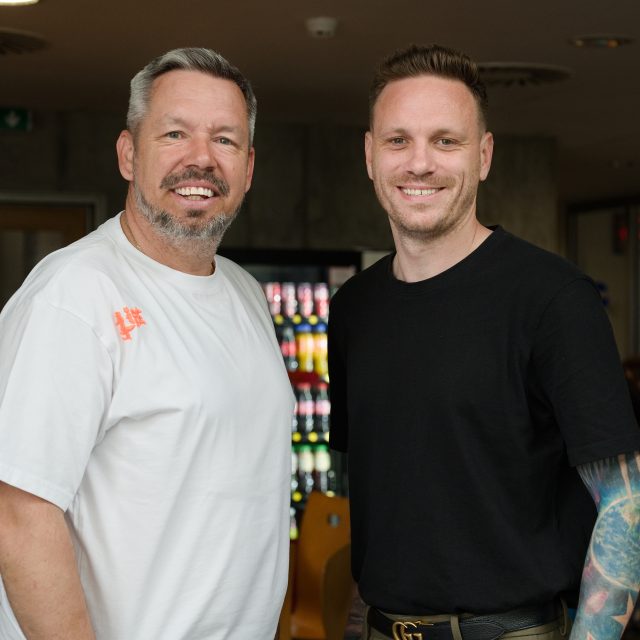 Fotbalista Ondřej Vaněk a moderátor Pavel Horváth | foto: Anna Rychnovská,  Český rozhlas