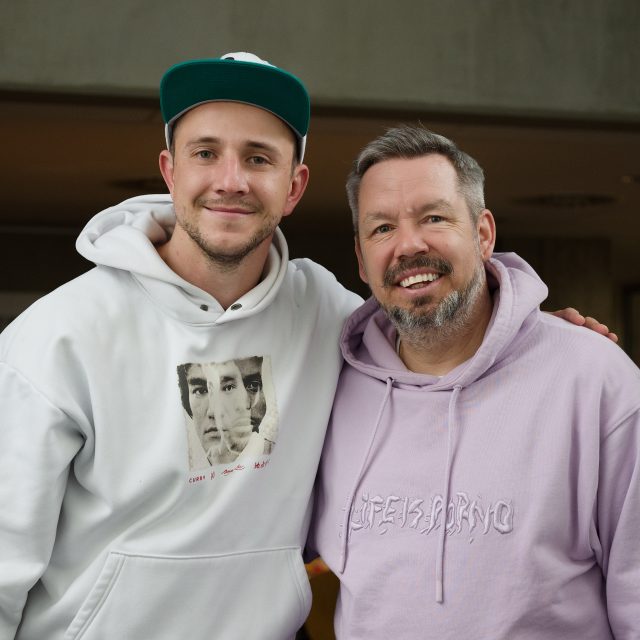 Herec Jakub Štáfek a moderátor Pavel Horváth | foto: Anna Rychnovská,  Český rozhlas