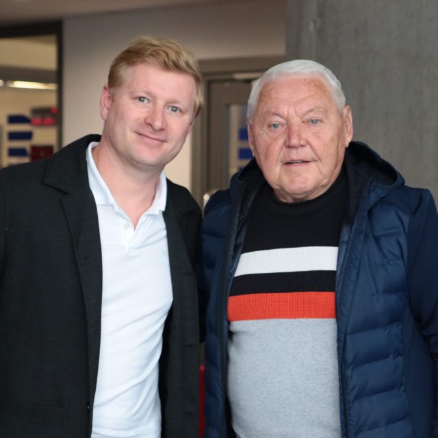 Jan Gusta Havel s Ladislavem Hamplem před rozhovorem. Kdo další byl hostem pořadu Na place v roce 2022? | foto: Anna Duchková,  Český rozhlas