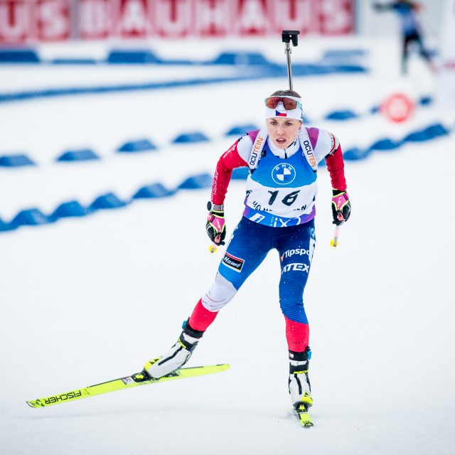 Tereza Voborníková v Oslu navázala na páté místo z pátečního vytrvalostního závodu a v závodě s hromadným startem obsadila osmou příčku | foto: Jaroslav Svoboda,  Český biatlon
