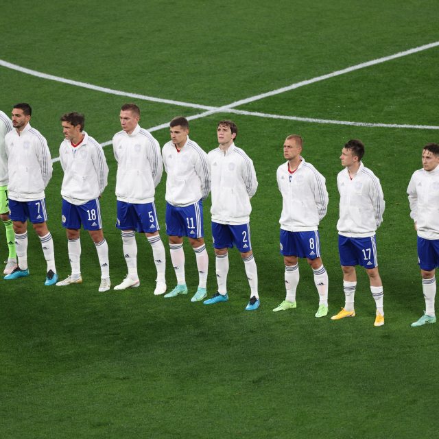 Ruský fotbalový národní tým na zápase Eura | foto: SOPA Images,  Reuters