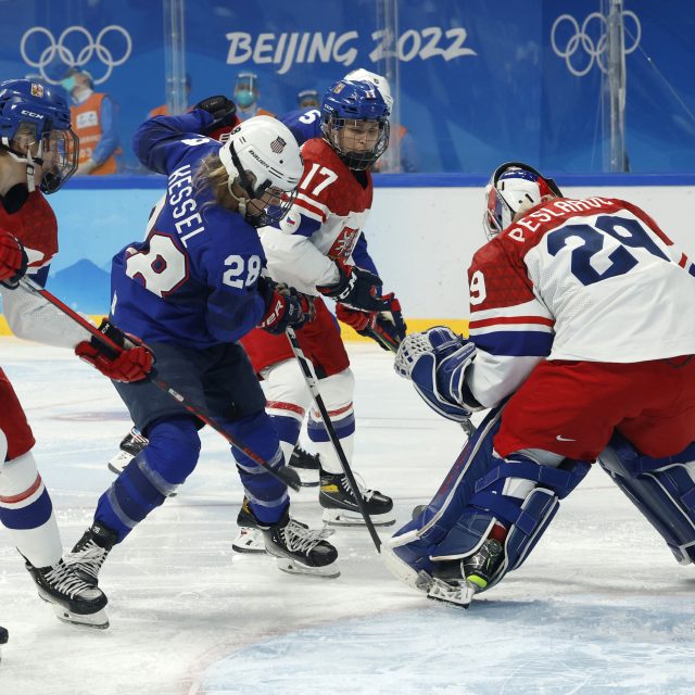 České hokejistky v zápase s USA | foto: Jonathan Ernst,  Reuters
