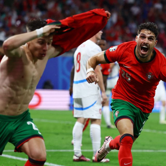 Francisco Conceição slaví rozhodující branku v duelu s českým týmem | foto: Reuters