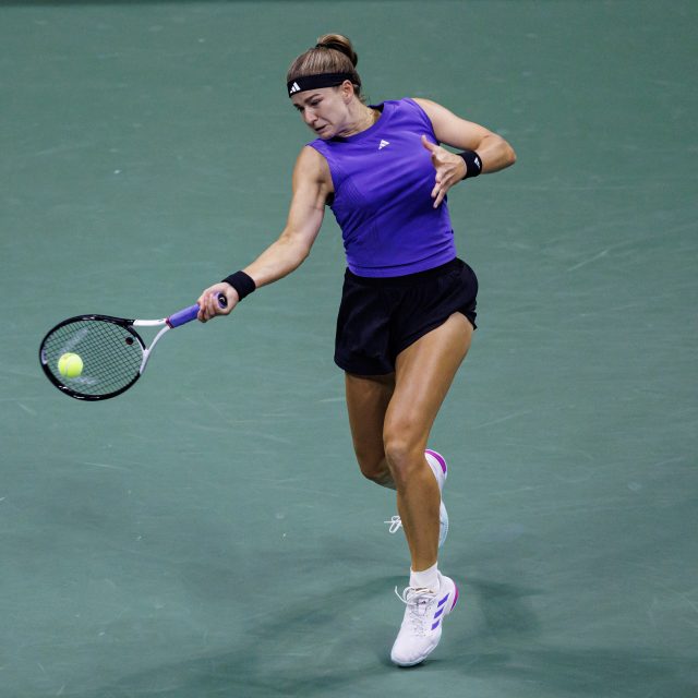 Tenistka Karolína Muchová v semifinálovém zápase US Open proti Jessice Pegulaové | foto: Mike Frey,  USA TODAY Sports via Reuters Connect