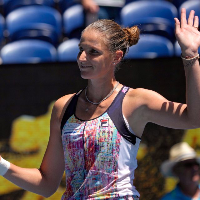 Karolína Plíšková po postupu do osmifinále Australian Open | foto: AARON FAVILA,  ČTK / AP