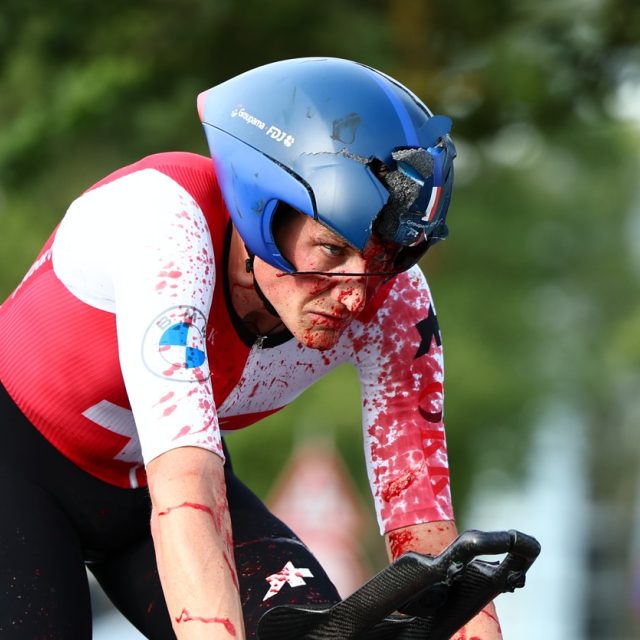 Cyklista Stefan Küng během středeční časovky na mistrovství Evropy v silniční cyklistice | foto: Profimedia