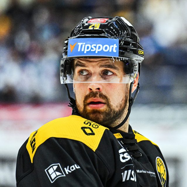 Zklamaný litvínovský útočník Axel Holmström | foto: Radek Petrášek,  ČTK