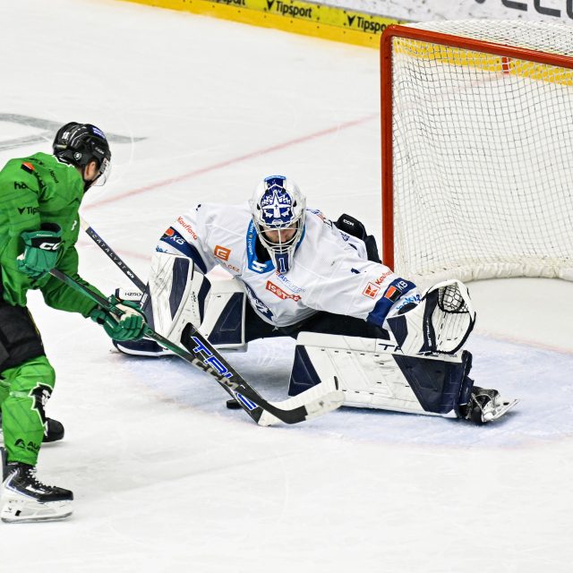 Kladenský brankář Adam Brízgala v akci | foto: Radek Petrášek,  ČTK
