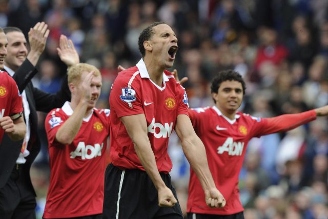Fotbalisté Manchesteru United slaví zisk titulu v Premier League | foto: Reuters