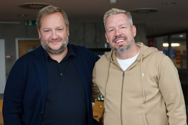 Hráčský agent Jiří Müller a moderátor Pavel Horváth | foto: Anna Rychnovská,  Český rozhlas