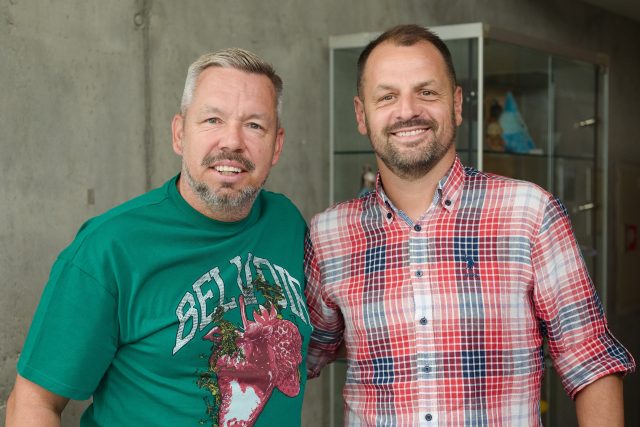 Fotbalista Marek Matějovský a moderátor Pavel Horváth | foto: Anna Rychnovská,  Český rozhlas