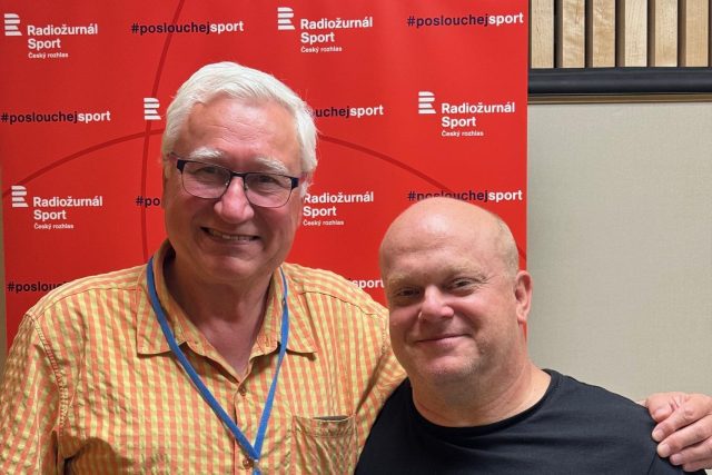 Jiří Beran starší s moderátorem Davidem Novotným | foto: Zuzana Pokorná,  Český rozhlas
