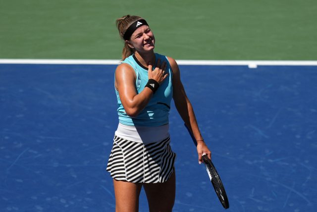 Šťastná Karolína Muchová po postupu do čtvrtfinále | foto: Danielle Parhizkaran-USA TODAY Sports,  Reuters