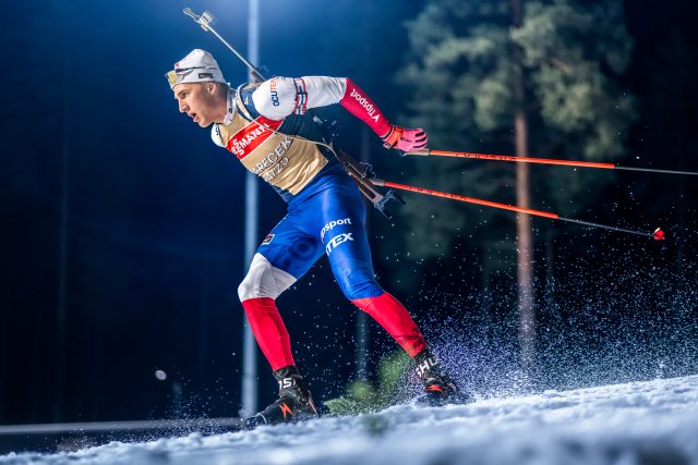 Biatlonista Jonáš Mareček při posledním tréninku před startem Světového poháru v Kontiolahti | foto:  (C) Český biatlon Petr Slavík