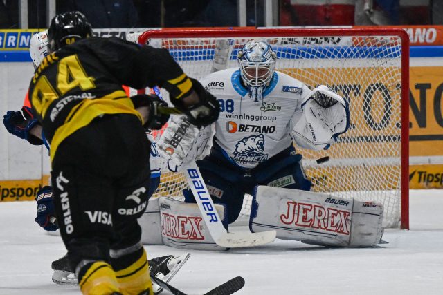 Litvínov v pátém zápase série porazil hokejisty Brna 2:1,  zápas se rozhodoval v prodloužení | foto: Václav Šálek,  ČTK