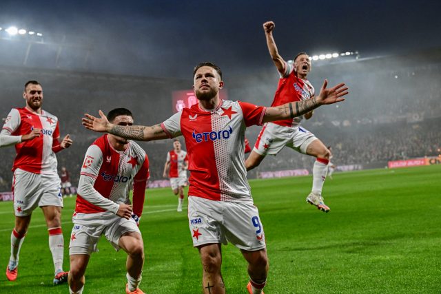 Vasil Kušej oslavuje gól proti Spartě | foto: Iva Roháčková,  iROZHLAS.cz